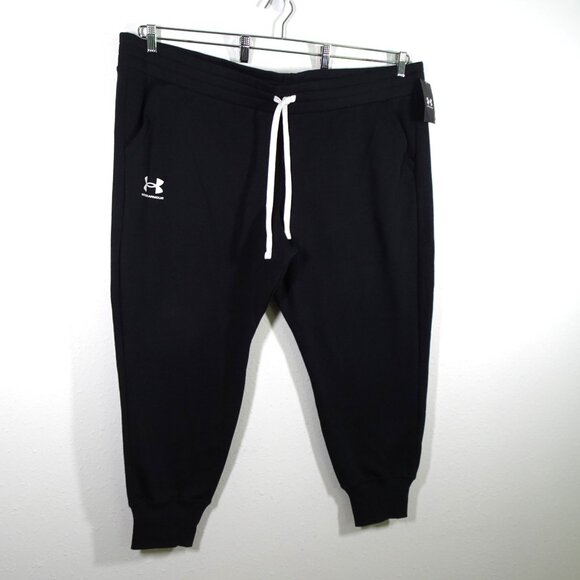 Under Armour Fleece Joggers Women's Size 3X Black Activewear Sweatpants - Picture 4 of 10